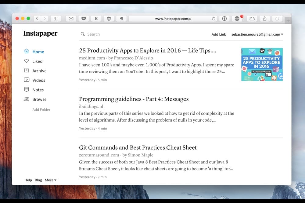 Pocket vs Instapaper, le choix est fait